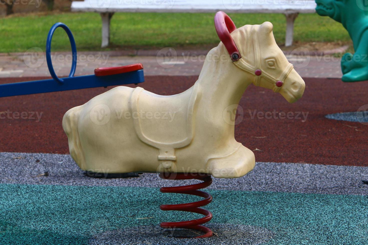 Figures for games and sports on a playground in Israel. photo