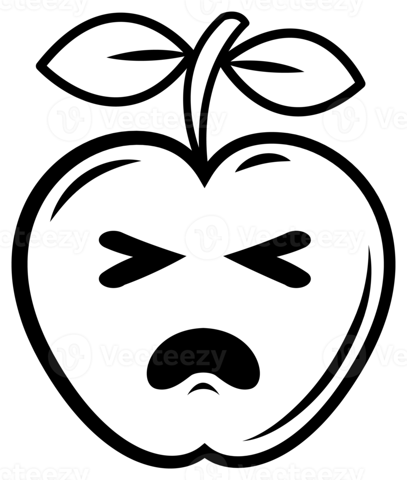 Apple emoji line art. PNG with transparent background 12478030 PNG