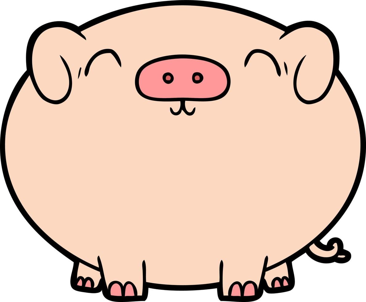 cartoon pig character vector