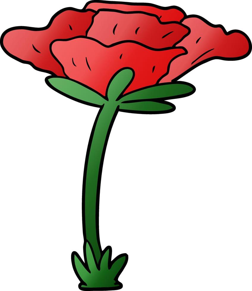 red poppy cartoon vector