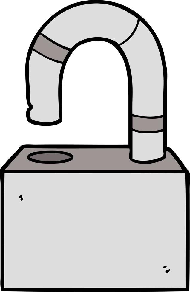 cartoon doodle padlock vector