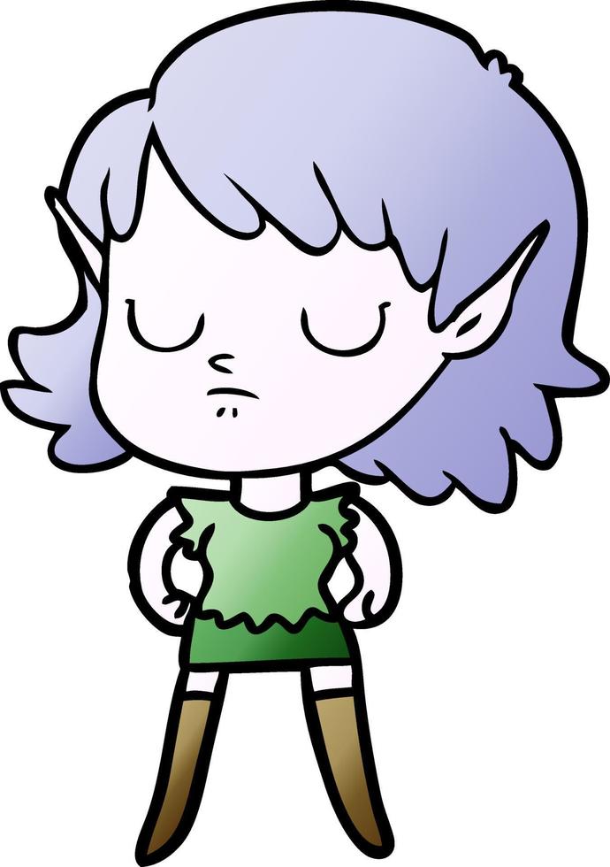 cartoon elf girl vector