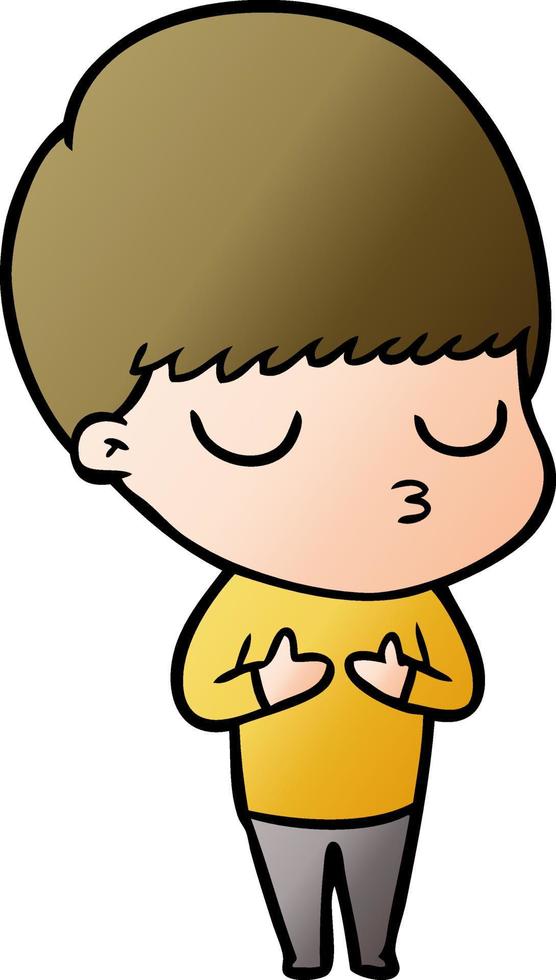 cartoon calm boy vector