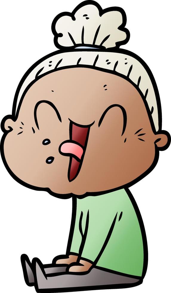 cartoon happy old woman vector