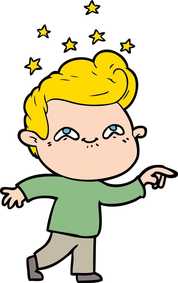 cartoon excited man vector