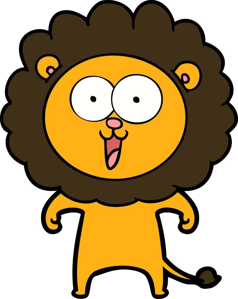 happy cartoon lion vector