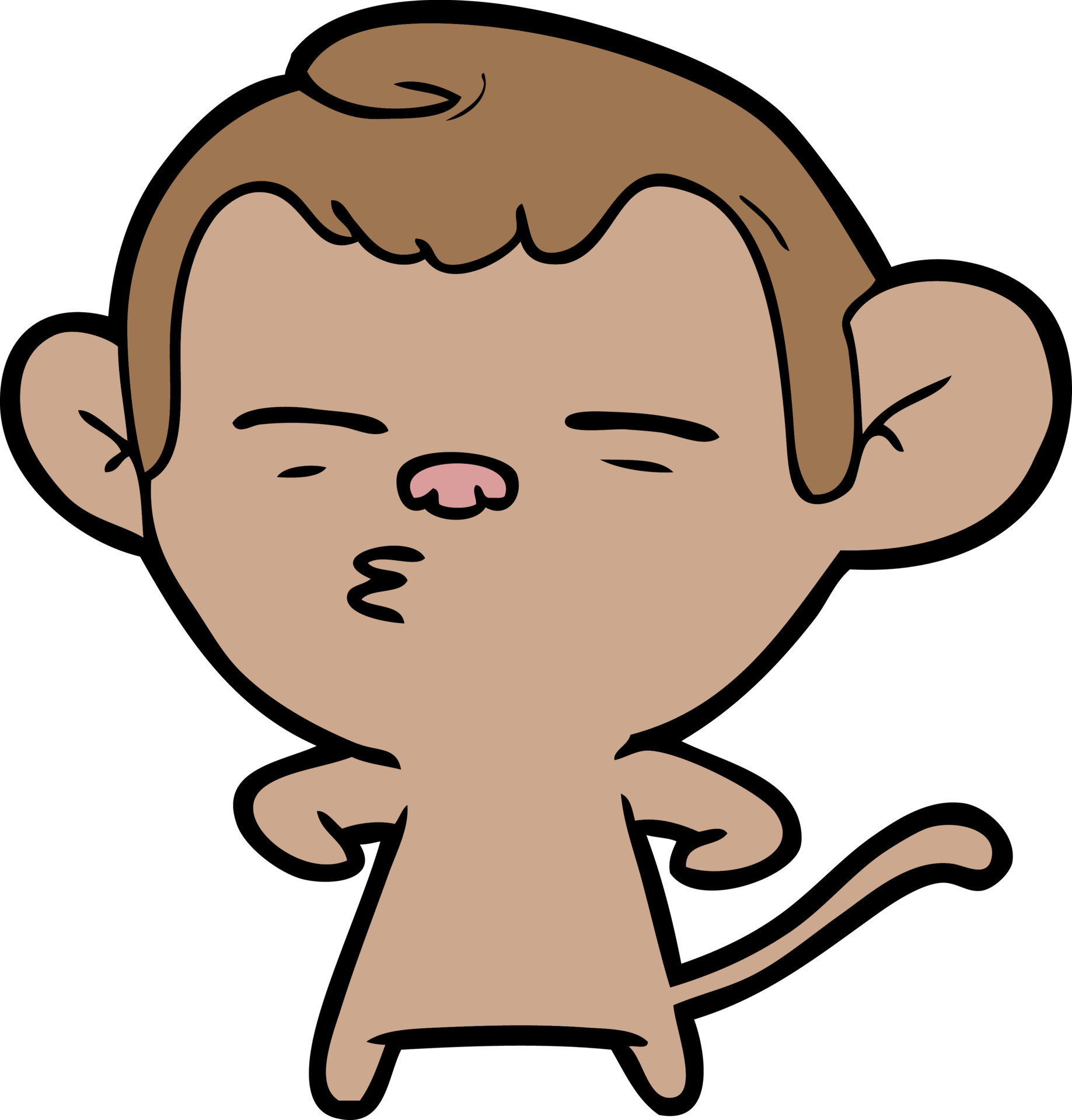 cartoon suspicious monkey 12478284 Vector Art at Vecteezy