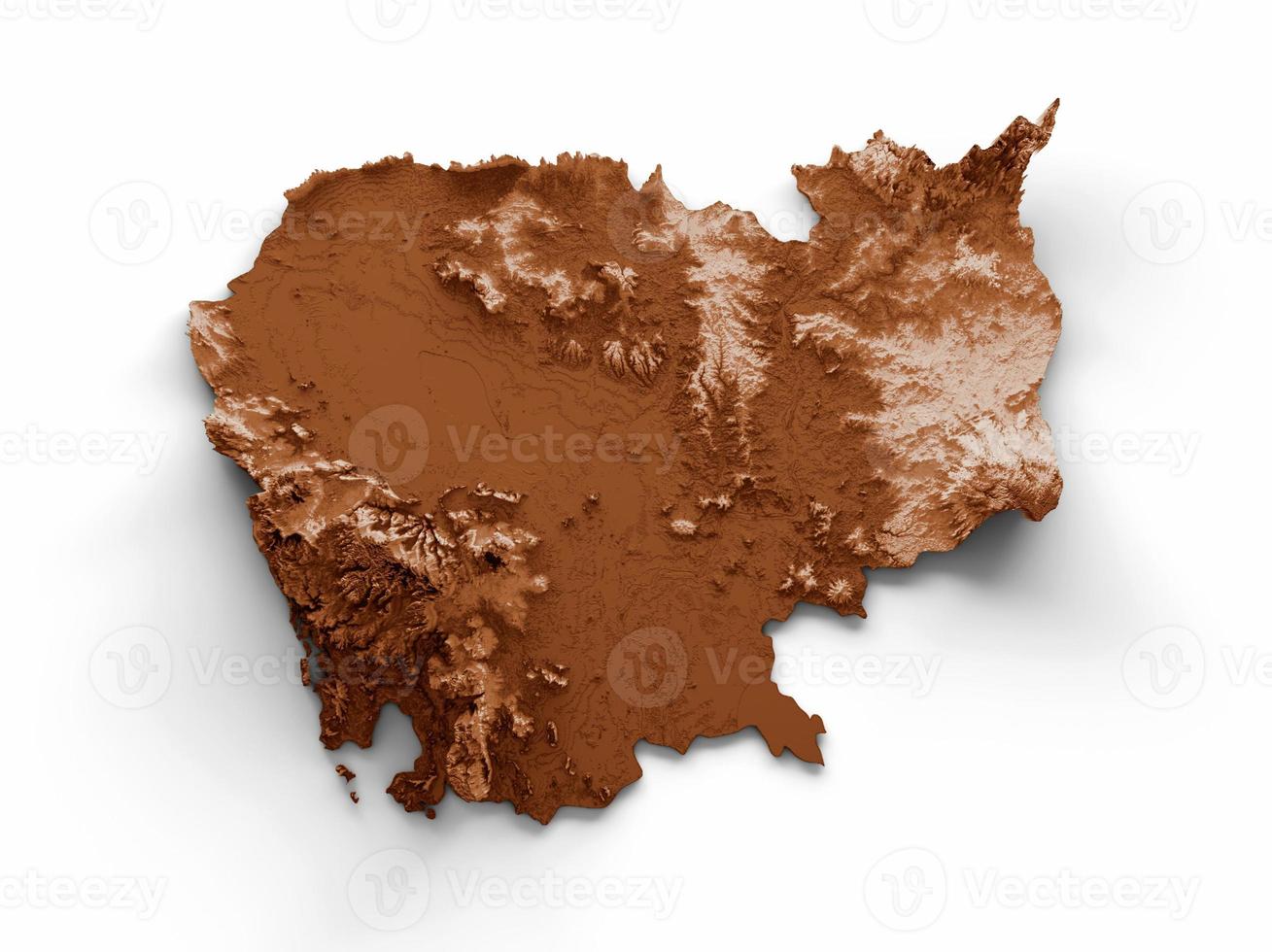 Map of Cambodia in old style, brown graphics in a retro style Vintage Style. High detailed 3d illustration photo