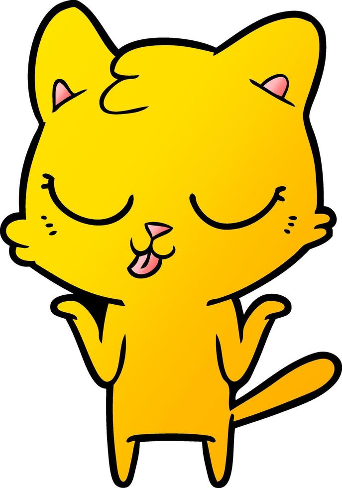 cartoon cat shrugging shoulders vector