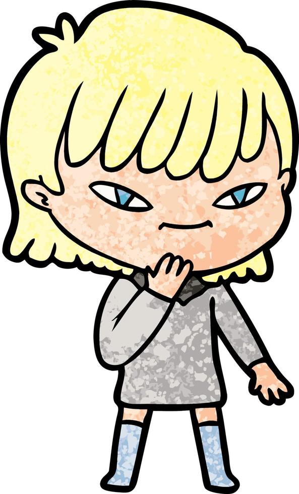 cartoon doodle character woman vector