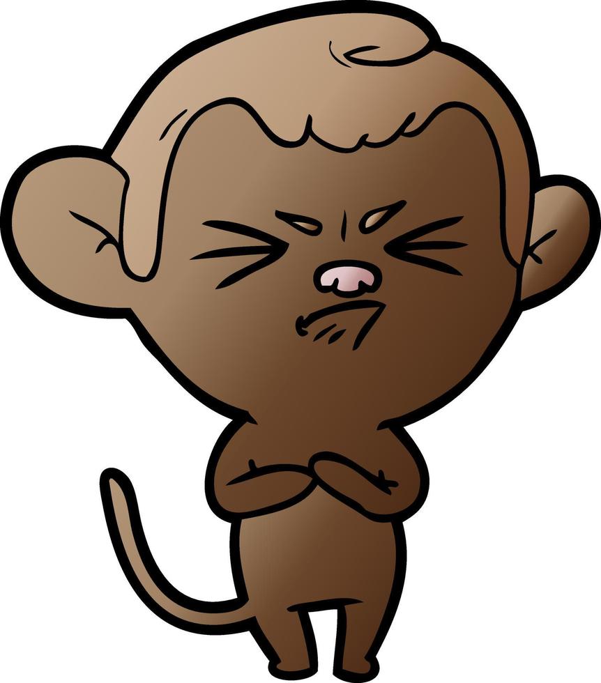 cartoon annoyed monkey vector