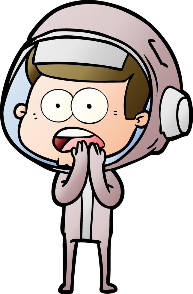 cartoon surprised astronaut vector