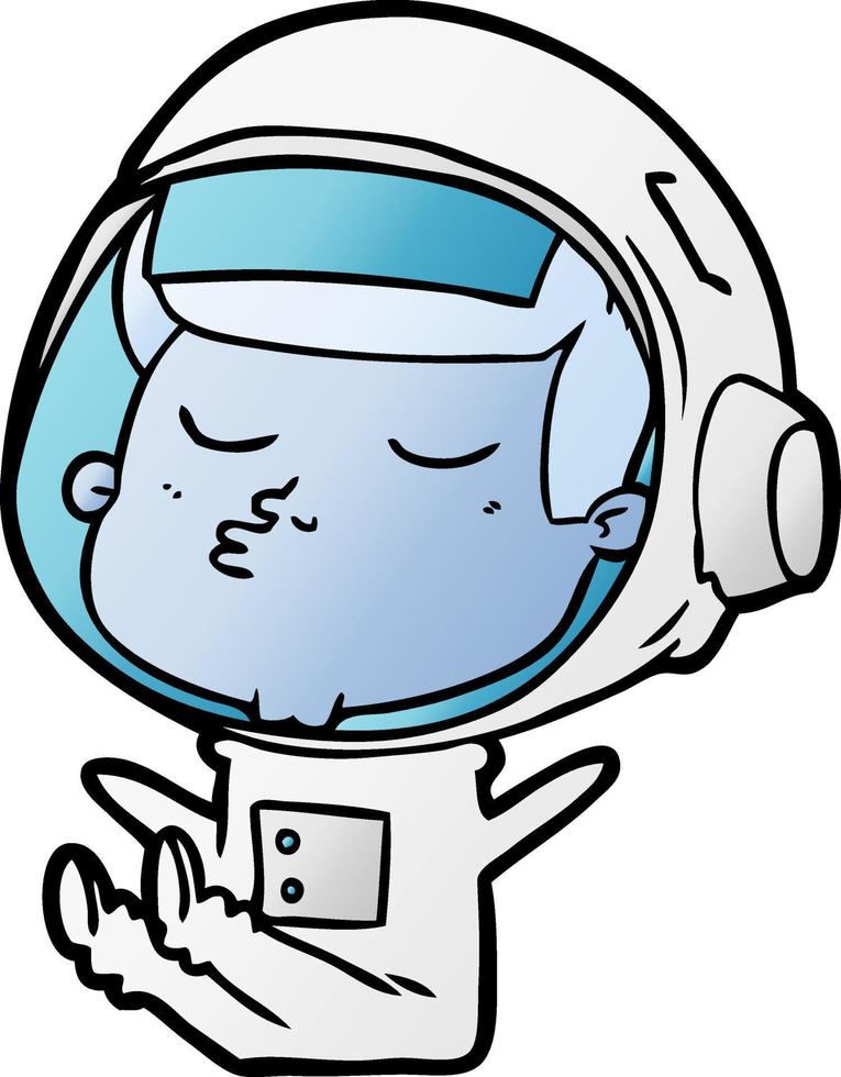 cartoon confident astronaut vector