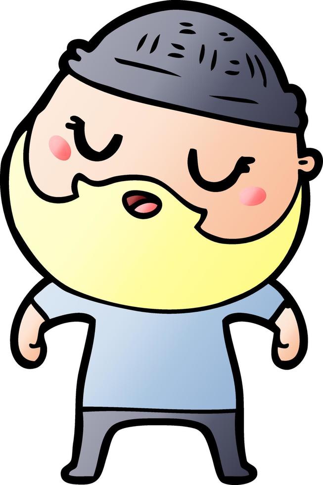 cute cartoon man with beard vector