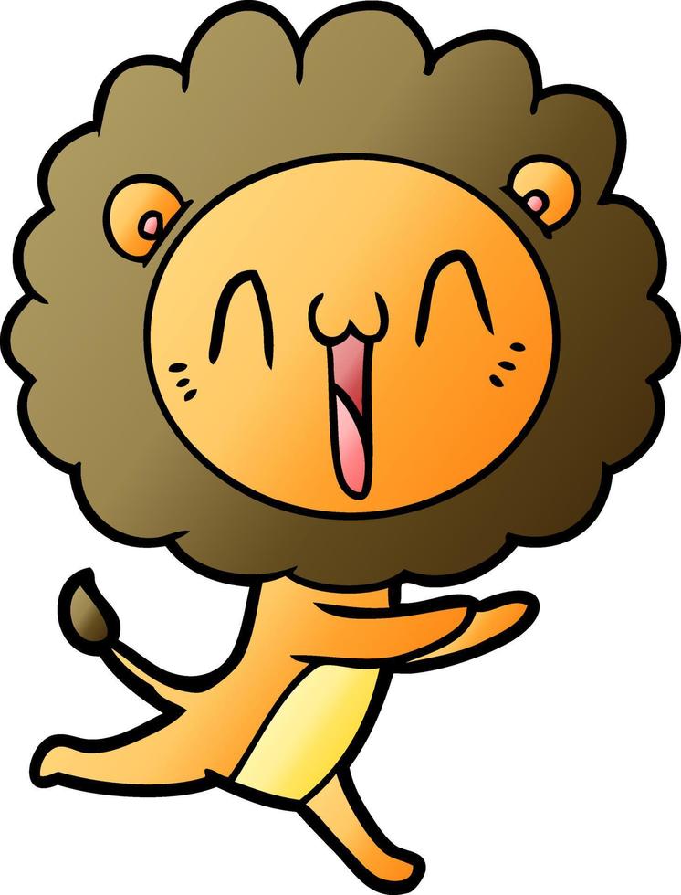 happy cartoon lion vector