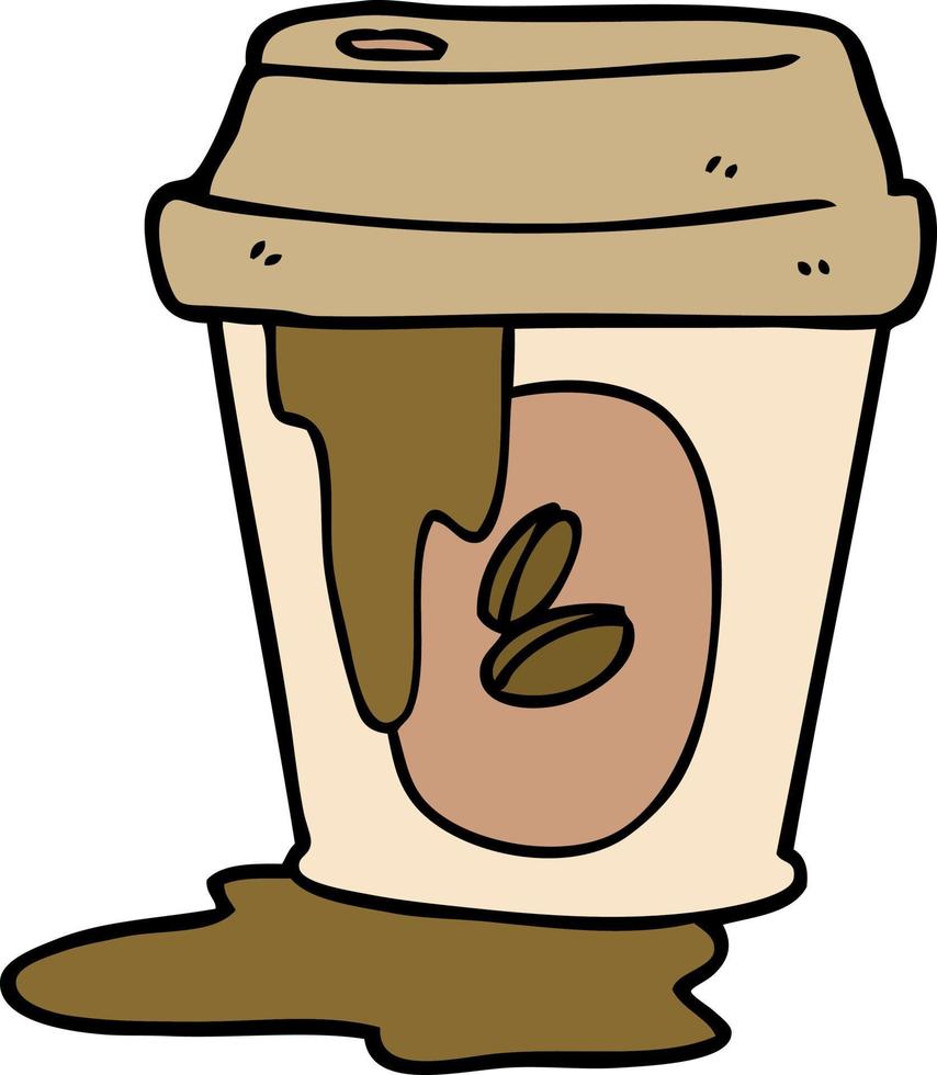 messy coffee cup cartoon vector