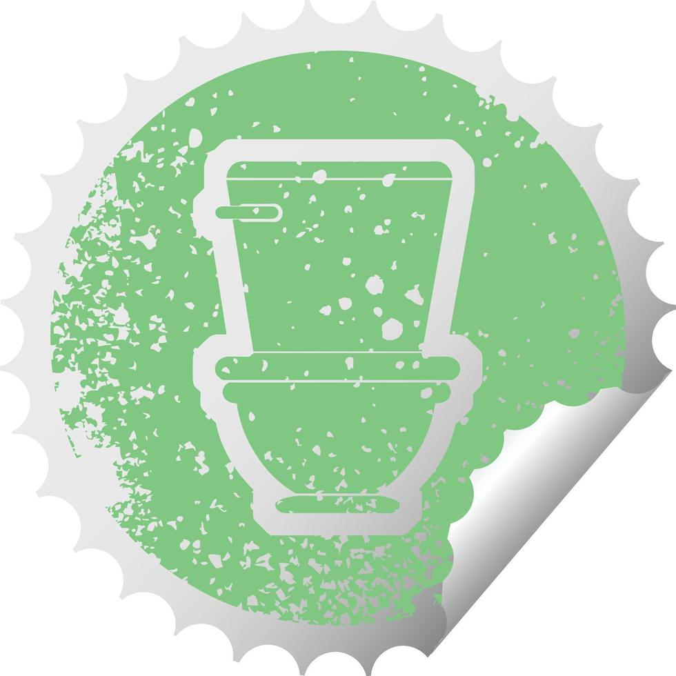 distressed sticker icon illustration of a toilet vector