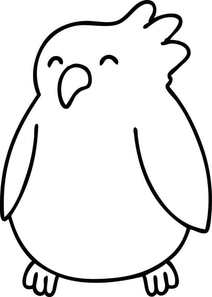 line doodle of a bird most likely a parrot of some kind vector