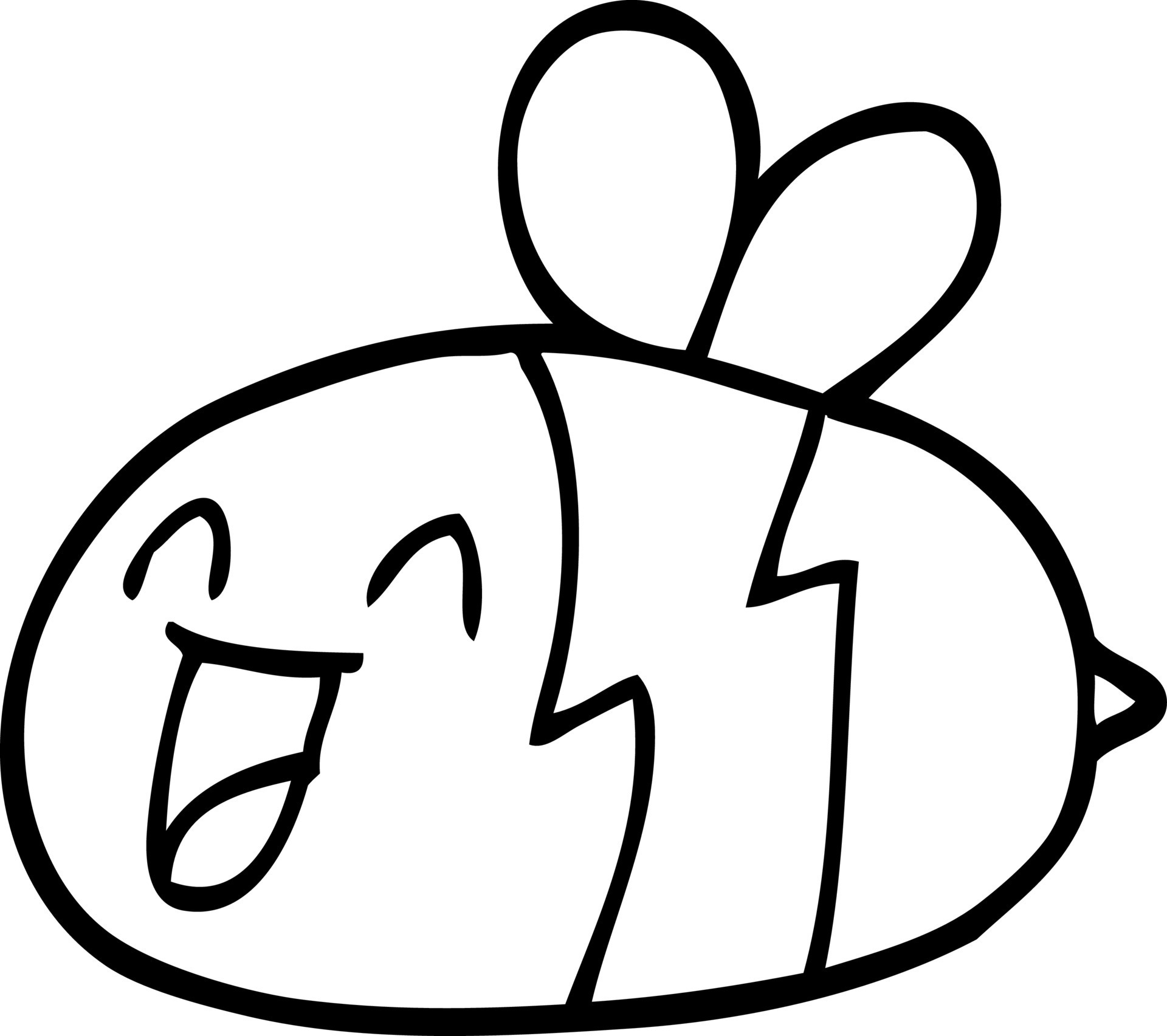 black and white cartoon bee 12478609 Vector Art at Vecteezy