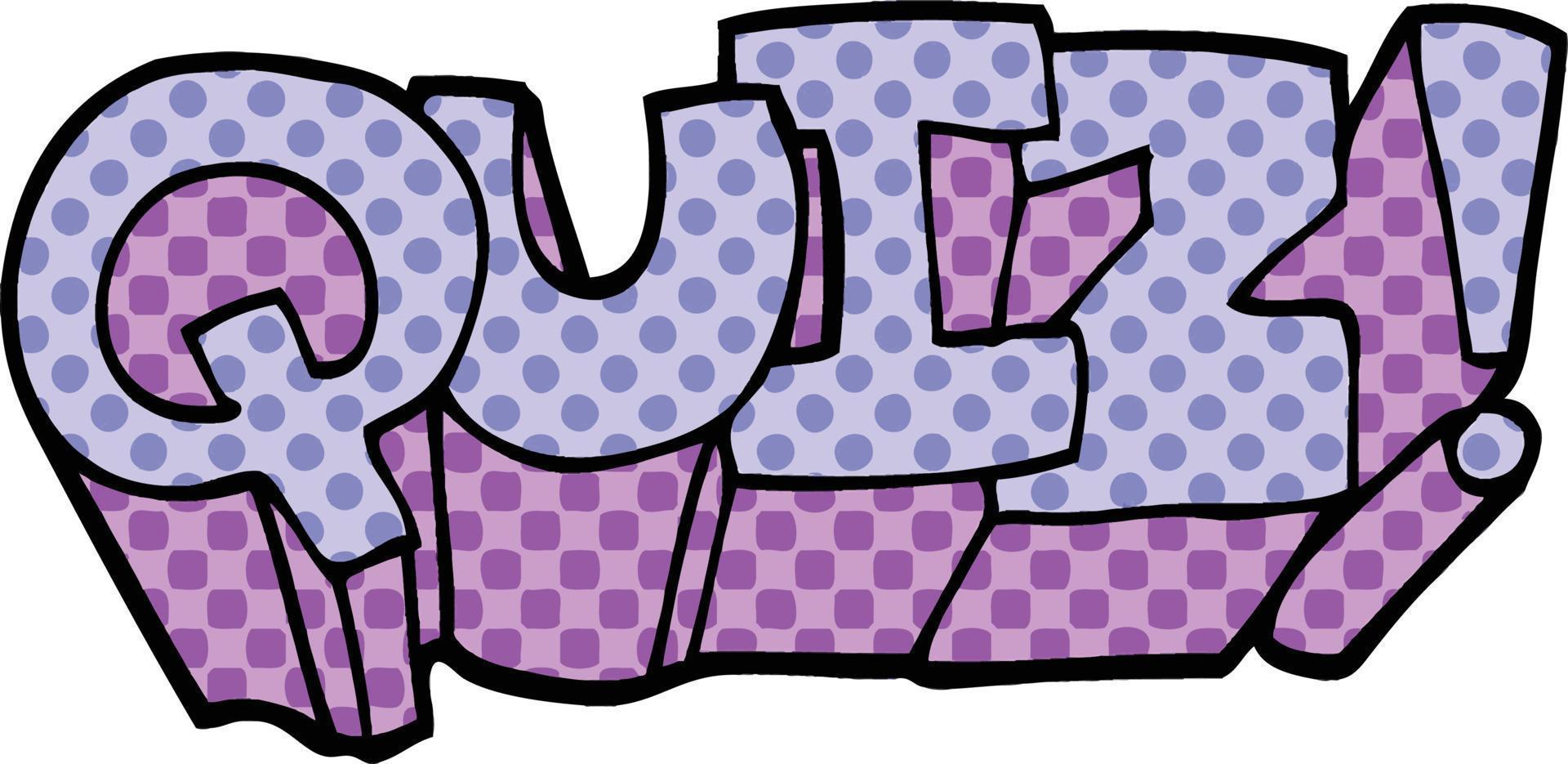 comic book style cartoon quiz symbol vector