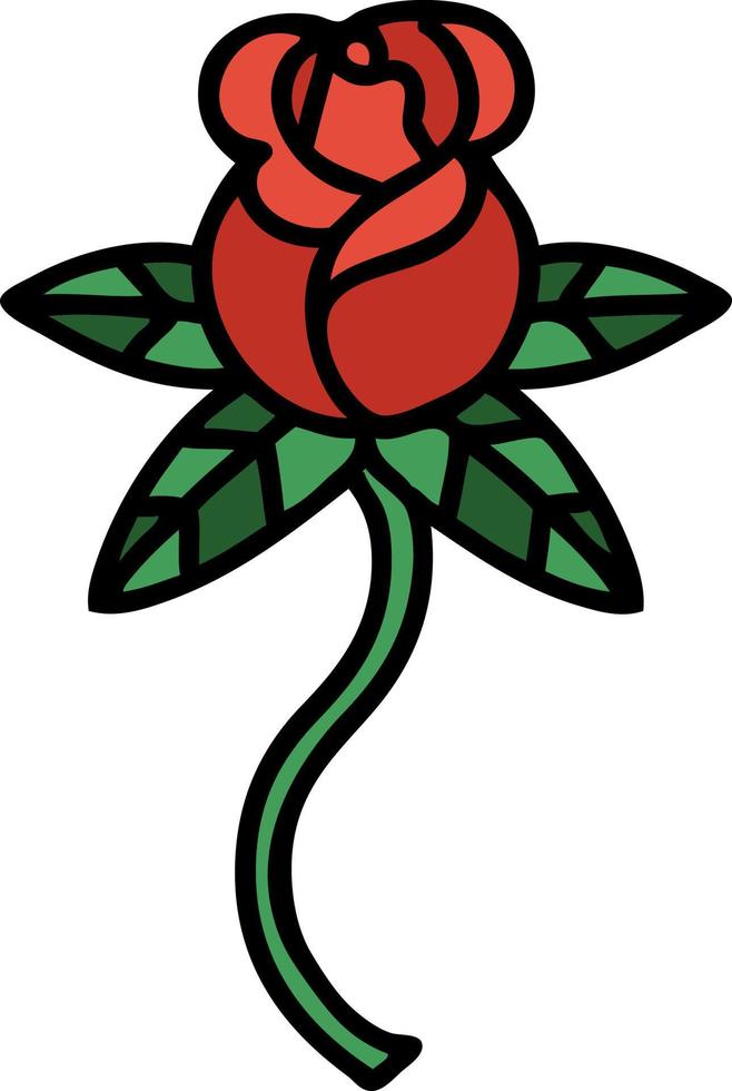 traditional tattoo of a flower vector