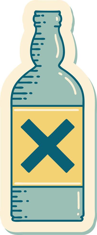 tattoo style sticker of a bottle vector