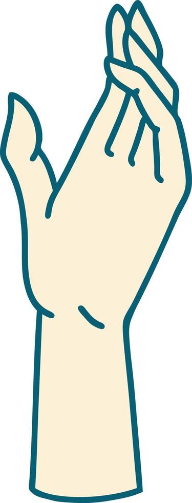 tattoo style icon of a hand vector