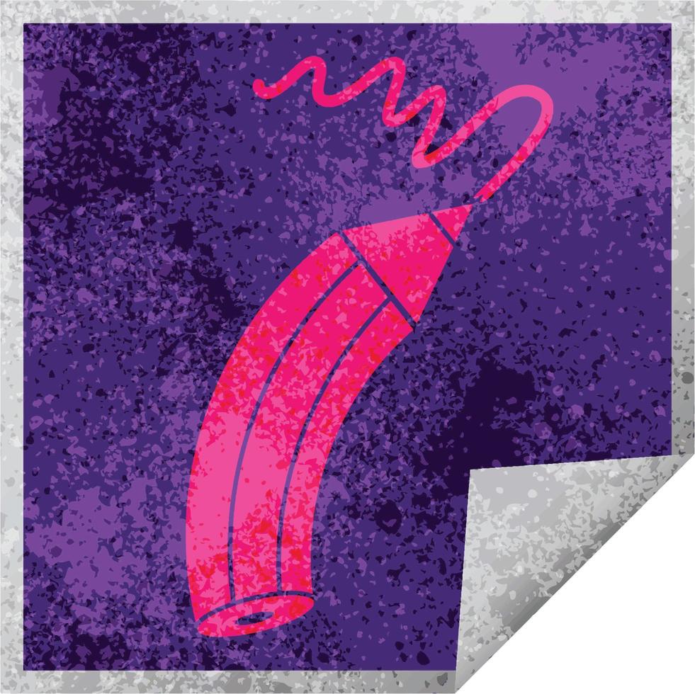 pencil drawing a line square peeling sticker vector