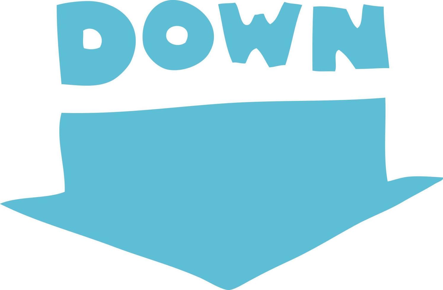 flat color illustration cartoon down arrow vector