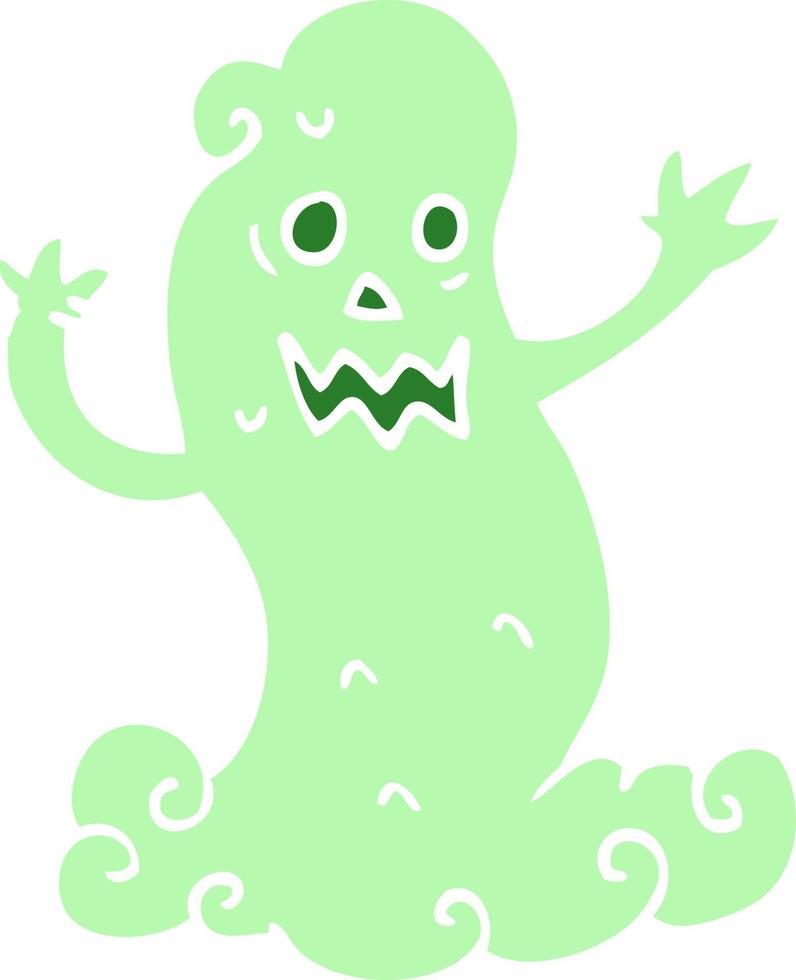 fantasma espeluznante de dibujos animados de ilustración de color plano vector