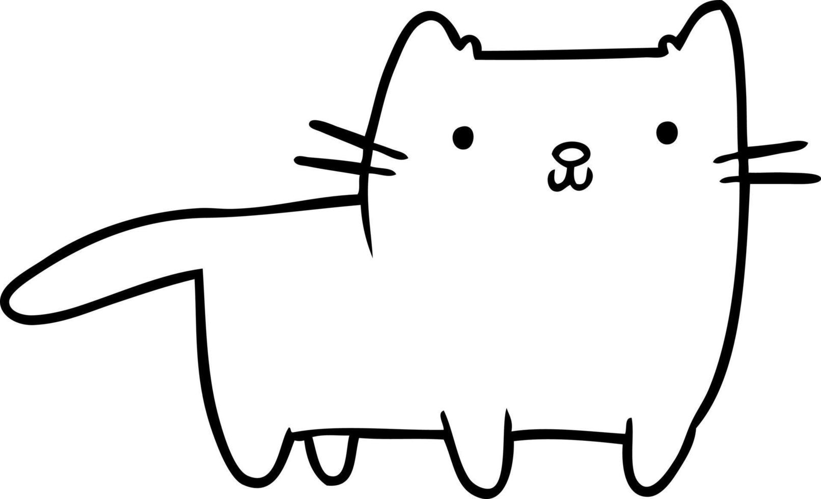 dibujo lineal de un gato vector