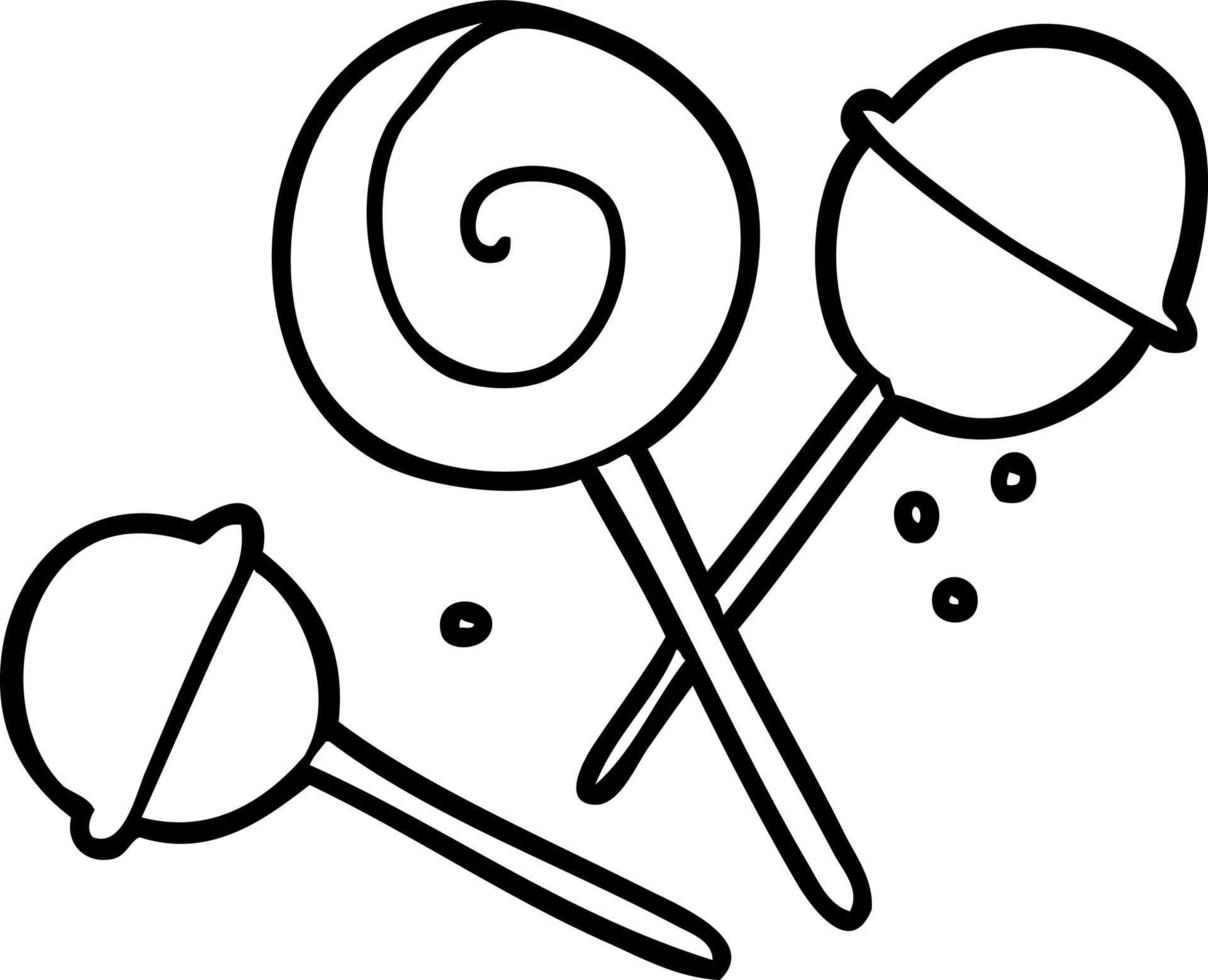 line drawing of a traditional lollipop vector