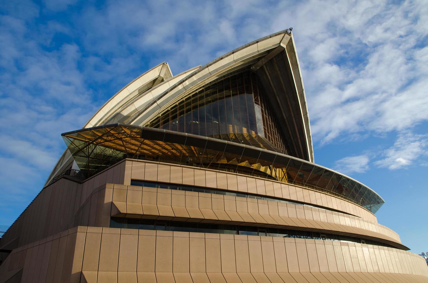 Sydney, Australia. On August 2, 2017. - Iconic design building of Sydney Opera house in front angle. photo