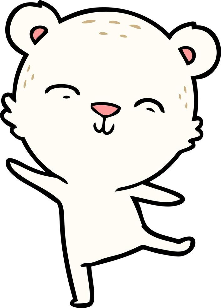 happy cartoon polar bear dancing vector