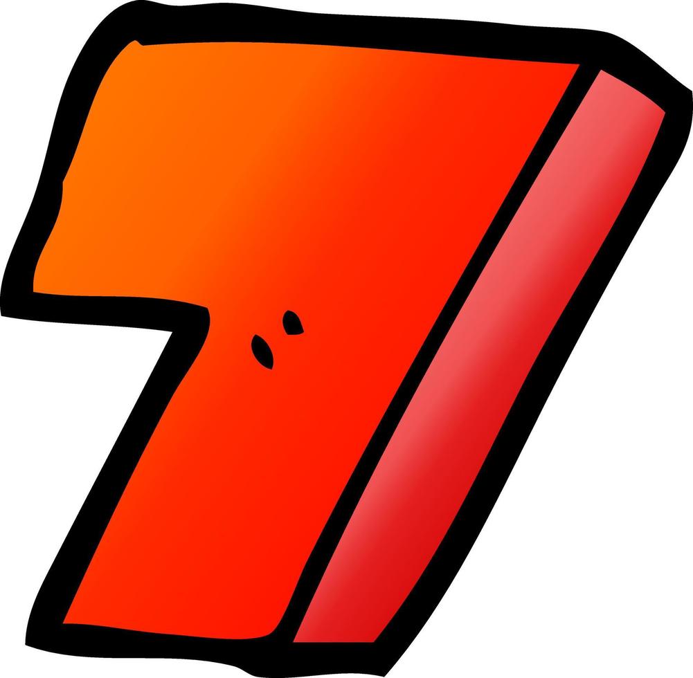 vector gradient illustration cartoon number seven