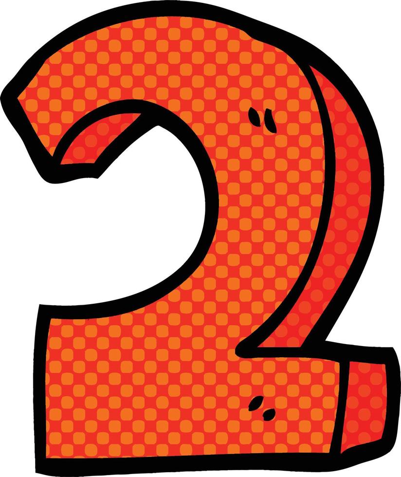 comic book style cartoon number two 12479198 Vector Art at Vecteezy