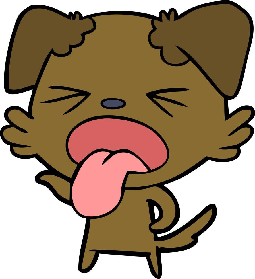 cartoon disgusted dog vector