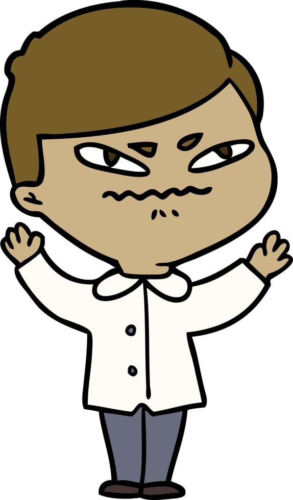 cartoon angry man vector