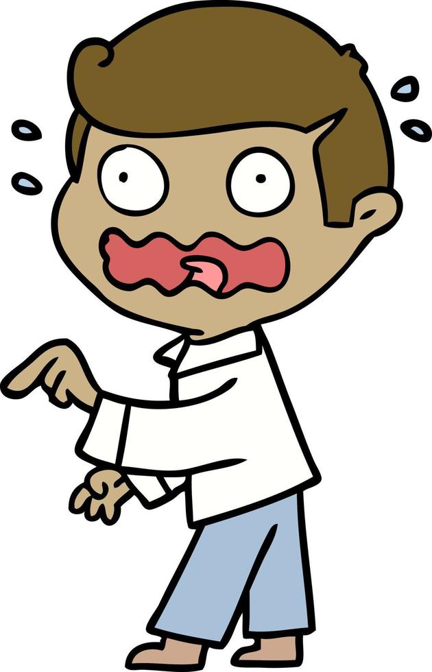 cartoon stressed out pointing vector