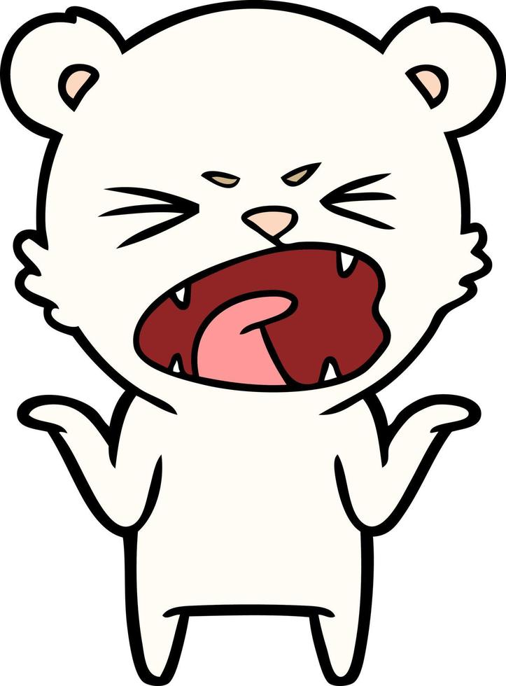 angry cartoon polar bear vector