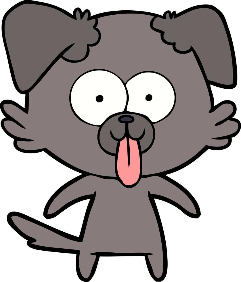 cartoon dog with tongue sticking out vector