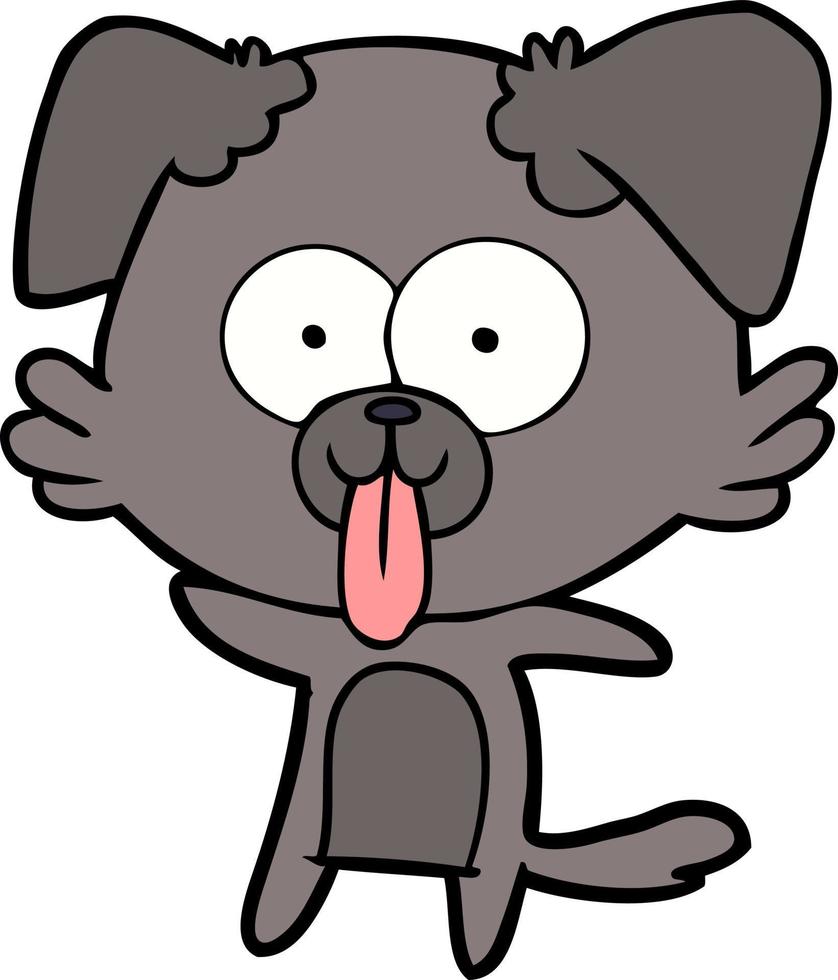 cartoon dog with tongue sticking out vector