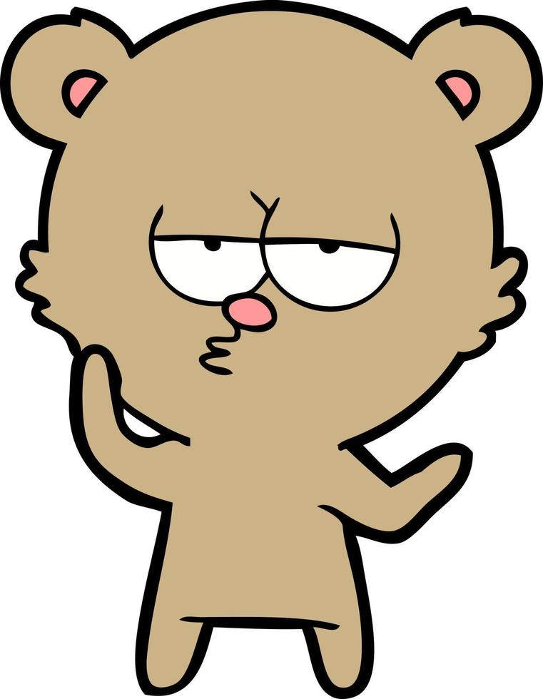 dibujos animados de oso aburrido vector