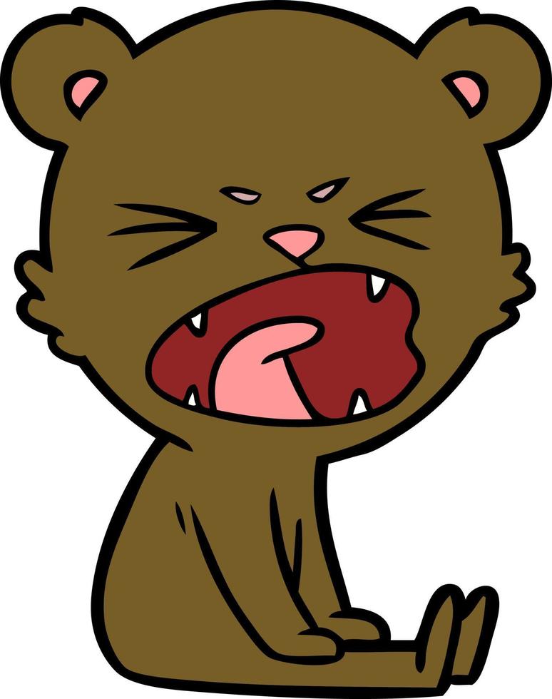 angry cartoon bear vector