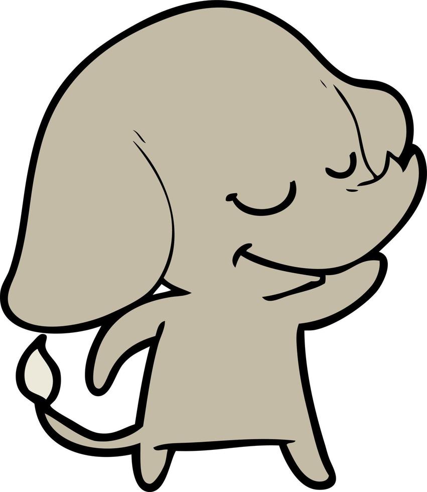 cartoon smiling elephant vector