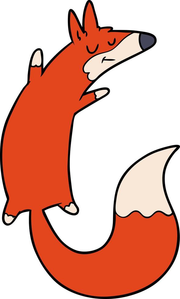 cartoon jumping fox vector