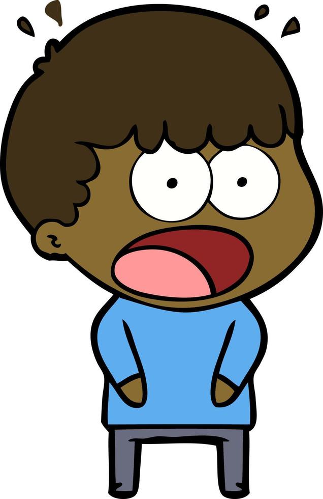 cartoon shocked man vector