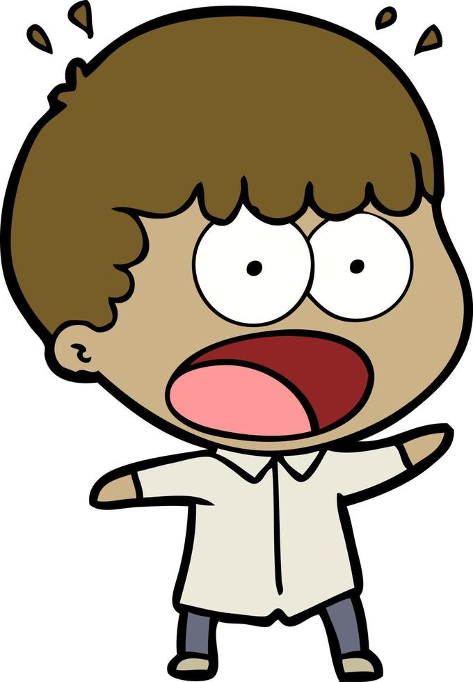 cartoon shocked man vector