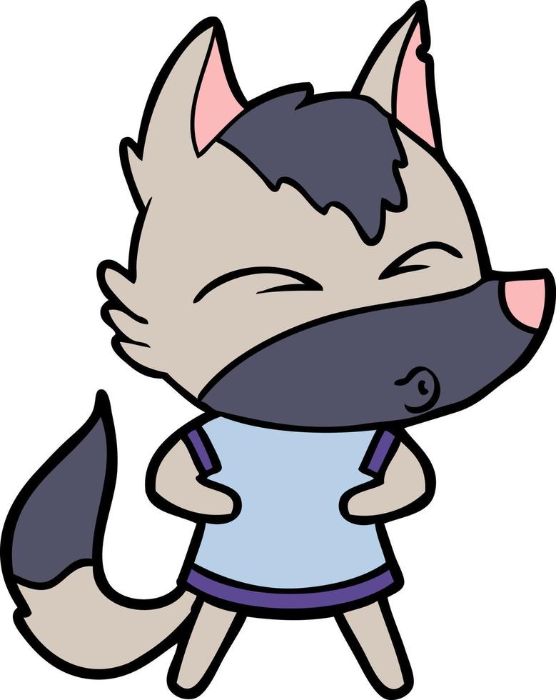 cartoon wolf whistling vector
