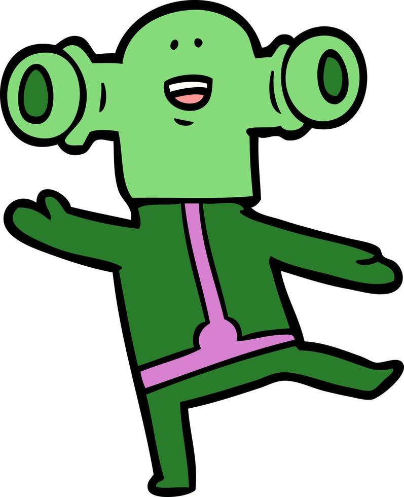 friendly cartoon alien vector